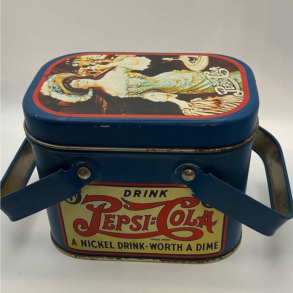 1988 Vintage Pepsi-Cola Tin Box with Handles